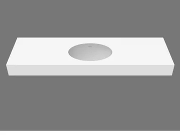 ELIPSE SYSTEM - Wall-mounted single round Solid Surface washbasin by MOMA Design - view 2